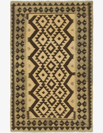3' 2 x 5' Hand Woven Kilim Maymana Wool Rug