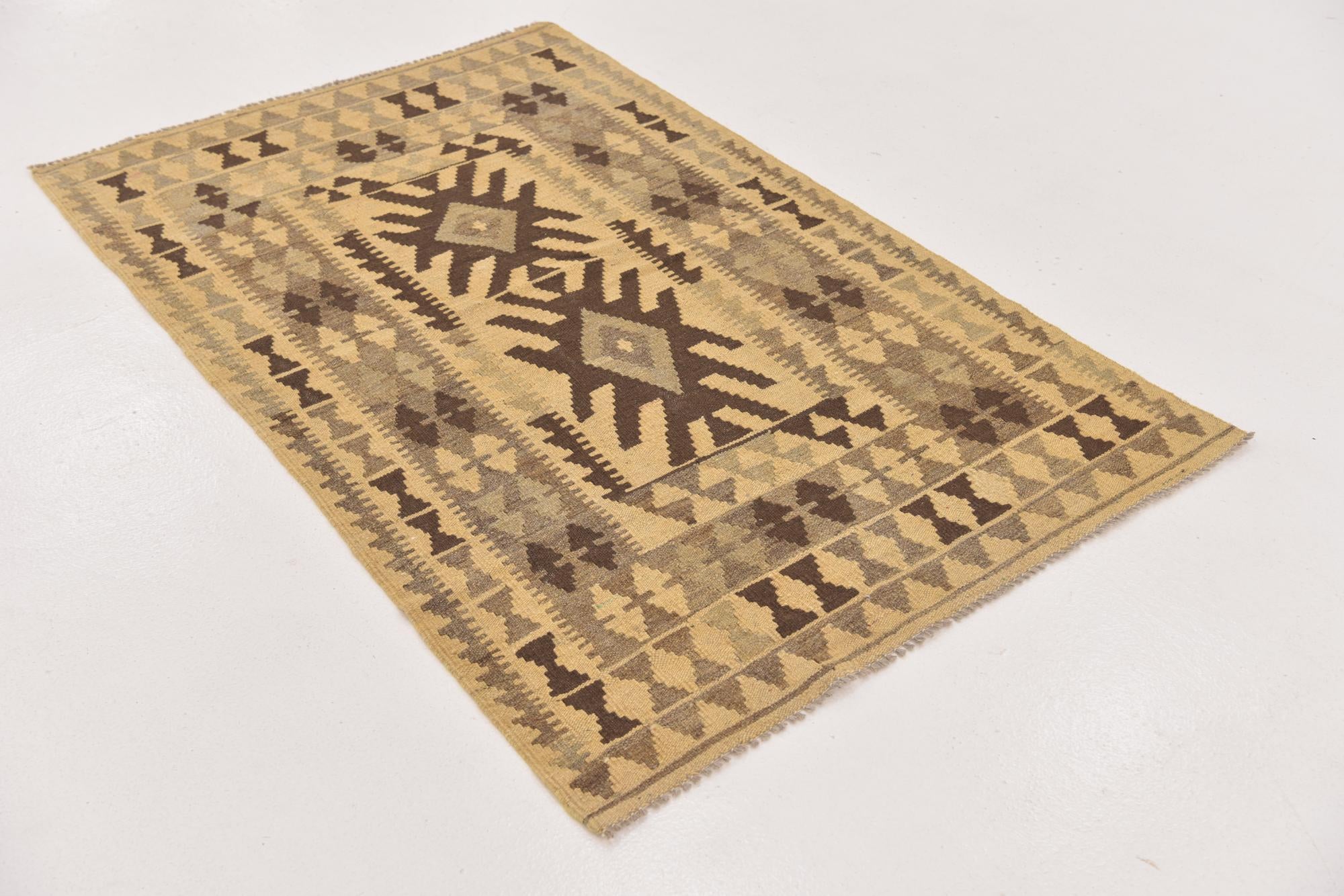 100cm x 150cm Tejido a mano Kilim Maymana Alfombra Lana