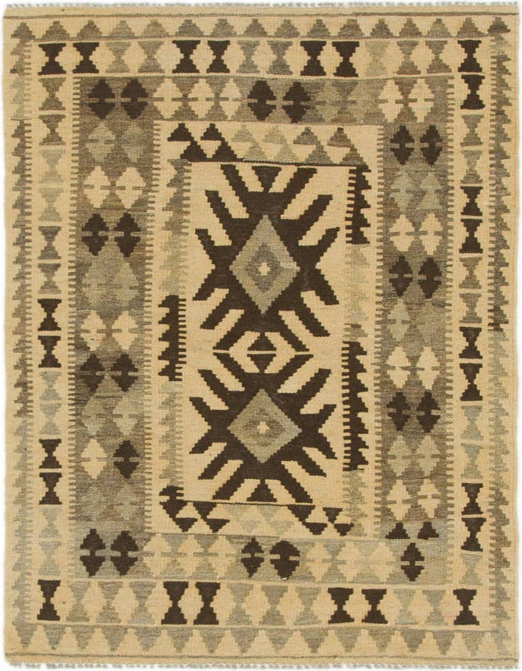 Detail image of 3' 3 x 5' Hand Woven Kilim Maymana Wool Rug