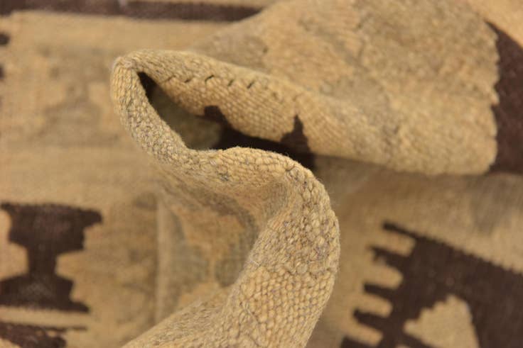 Detail image of 3' 2 x 4' 10 Hand Woven Kilim Maymana Wool Rug