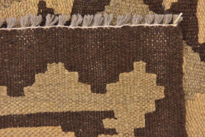 3' 2 x 4' 10 Hand Woven Kilim Maymana Wool Rug