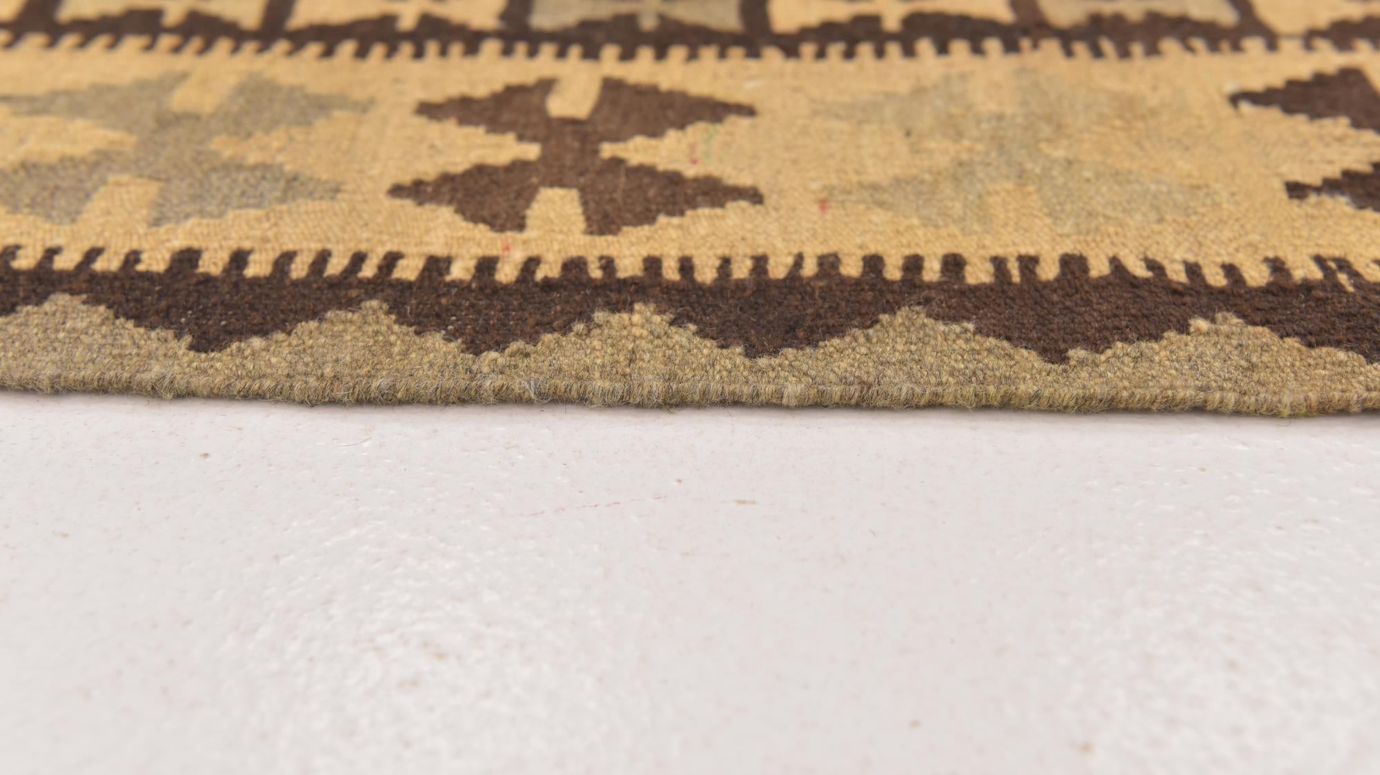 3' 4 x 5' 4 Hand Woven Kilim Maymana Wool Rug