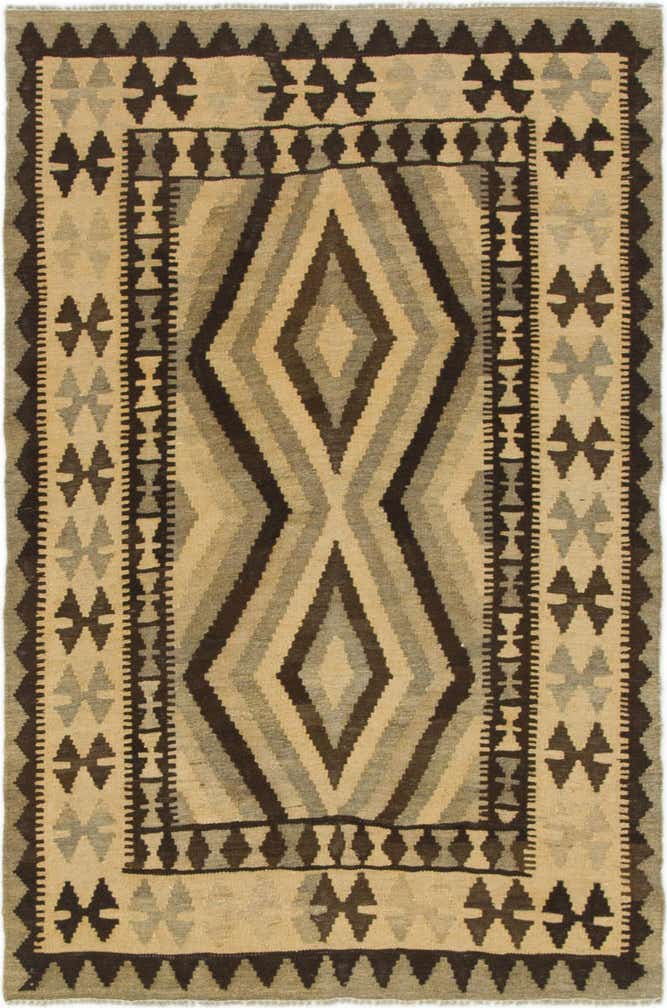 3' 4 x 5' 4 Hand Woven Kilim Maymana Wool Rug