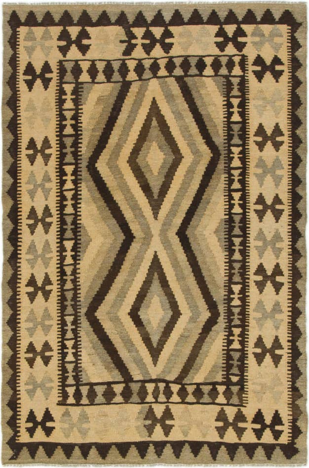 Detail image of 3' 4 x 5' 4 Hand Woven Kilim Maymana Wool Rug