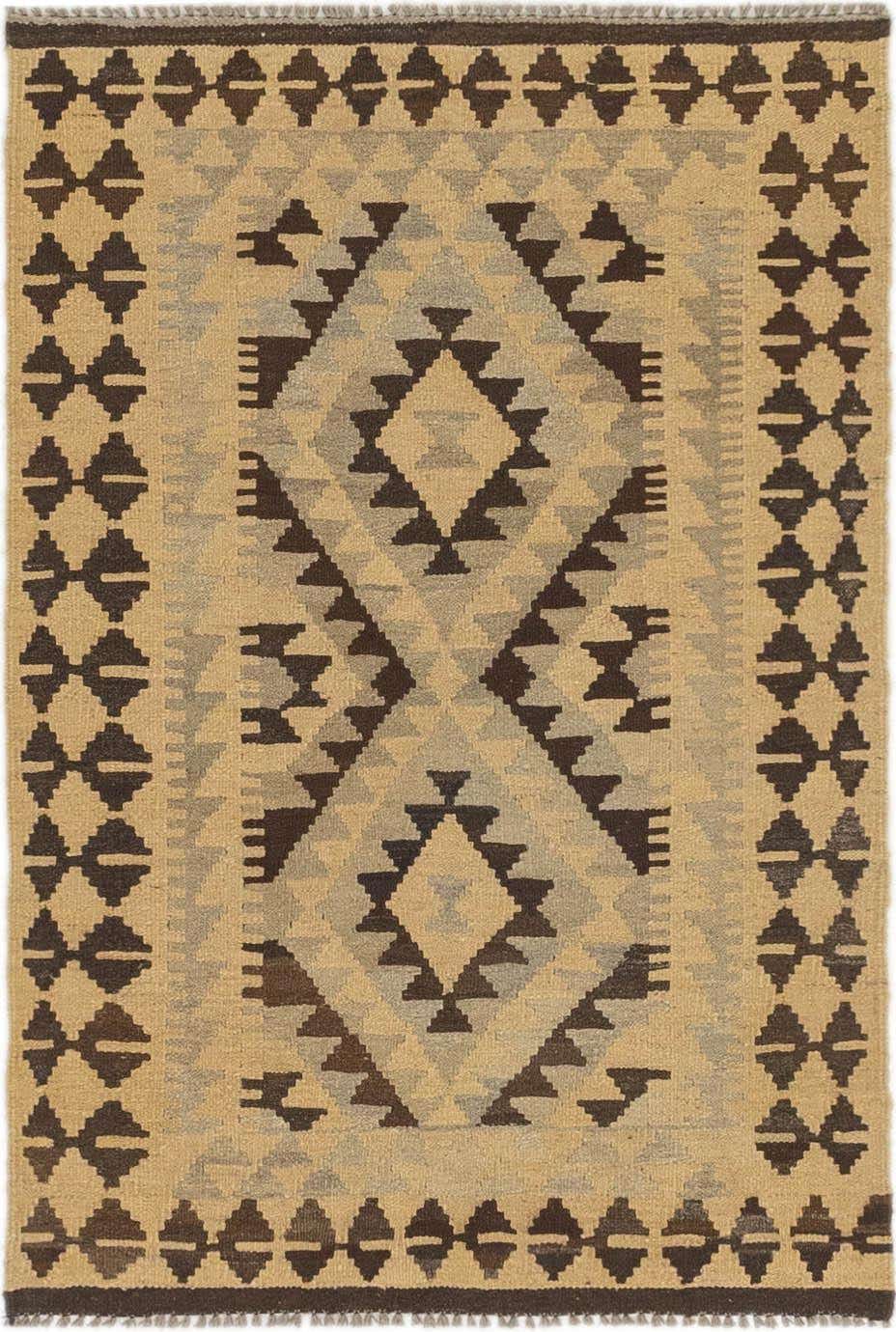 2' 9 x 4' Hand Woven Kilim Maymana Wool Rug