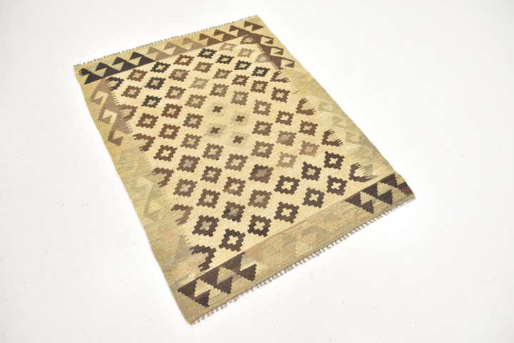 3' 2 x 4' Hand Woven Kilim Maymana Wool Rug