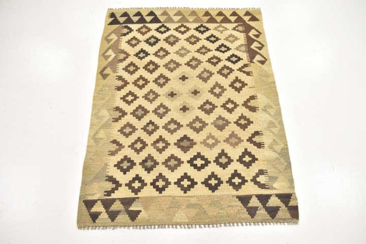 3' 2 x 4' Hand Woven Kilim Maymana Wool Rug
