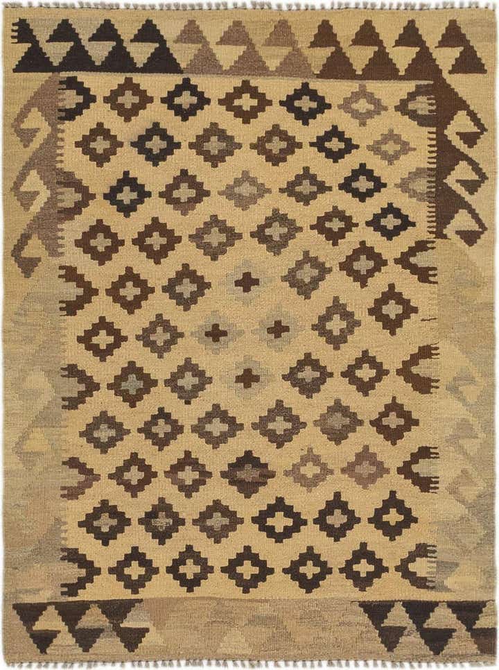 3' 2 x 4' Hand Woven Kilim Maymana Wool Rug