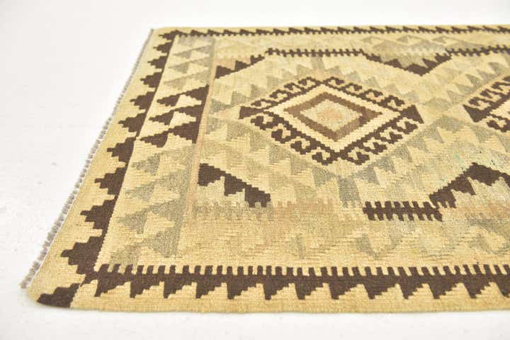2' 10 x 4' Hand Woven Kilim Maymana Wool Rug