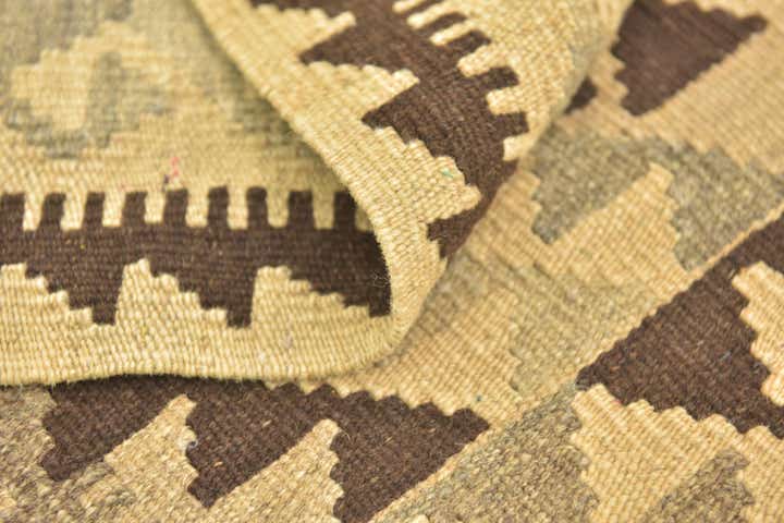 2' 10 x 4' Hand Woven Kilim Maymana Wool Rug