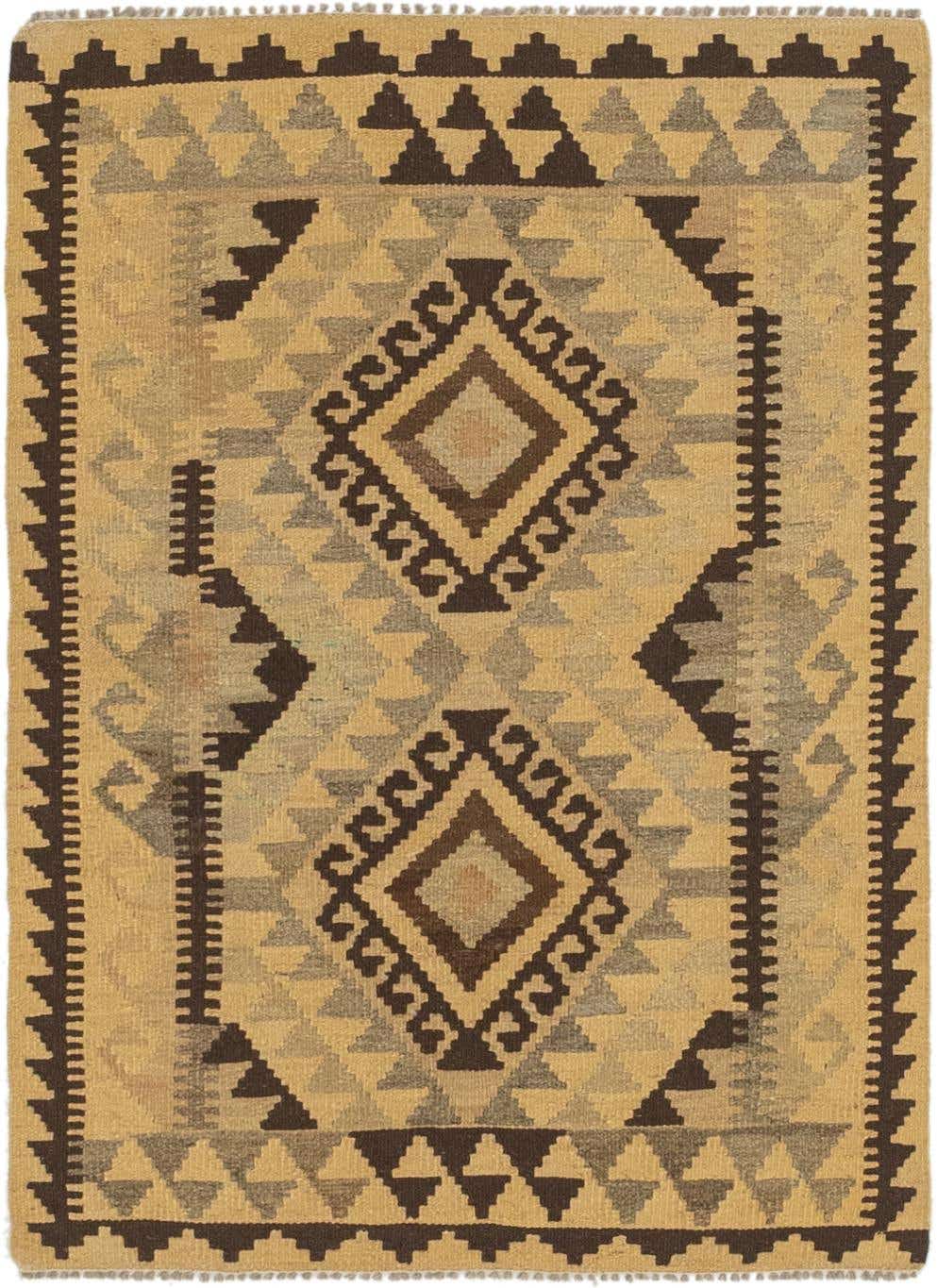 2' 10 x 4' Hand Woven Kilim Maymana Wool Rug