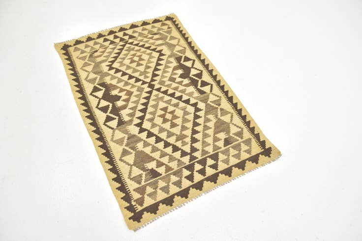 Detail image of 85cm x 120cm Hand Woven Kilim Maymana Wool Rug