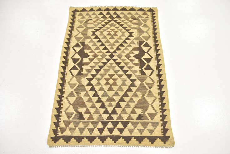 Detail image of 85cm x 120cm Hand Woven Kilim Maymana Wool Rug