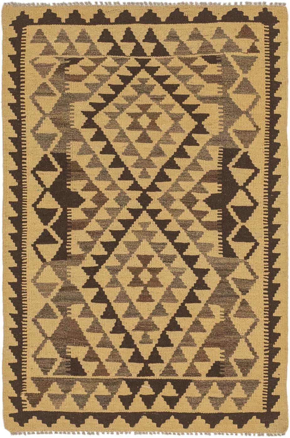 2' 9 x 4' Hand Woven Kilim Maymana Wool Rug