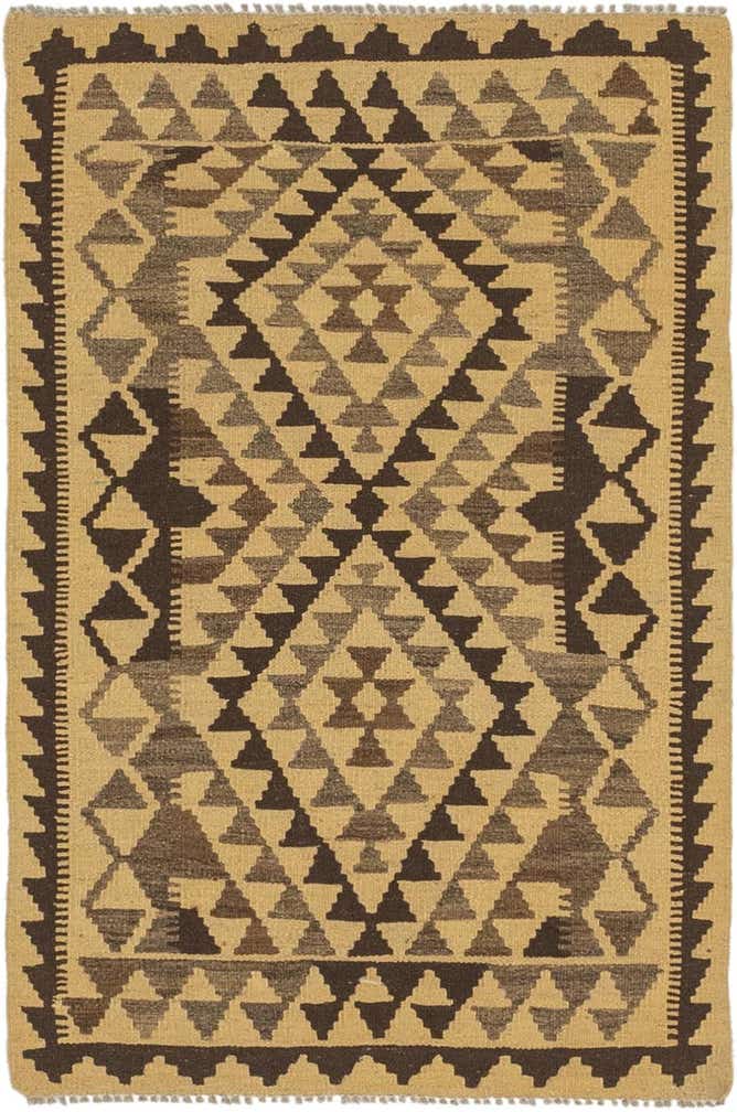 2' 9 x 4' Hand Woven Kilim Maymana Wool Rug