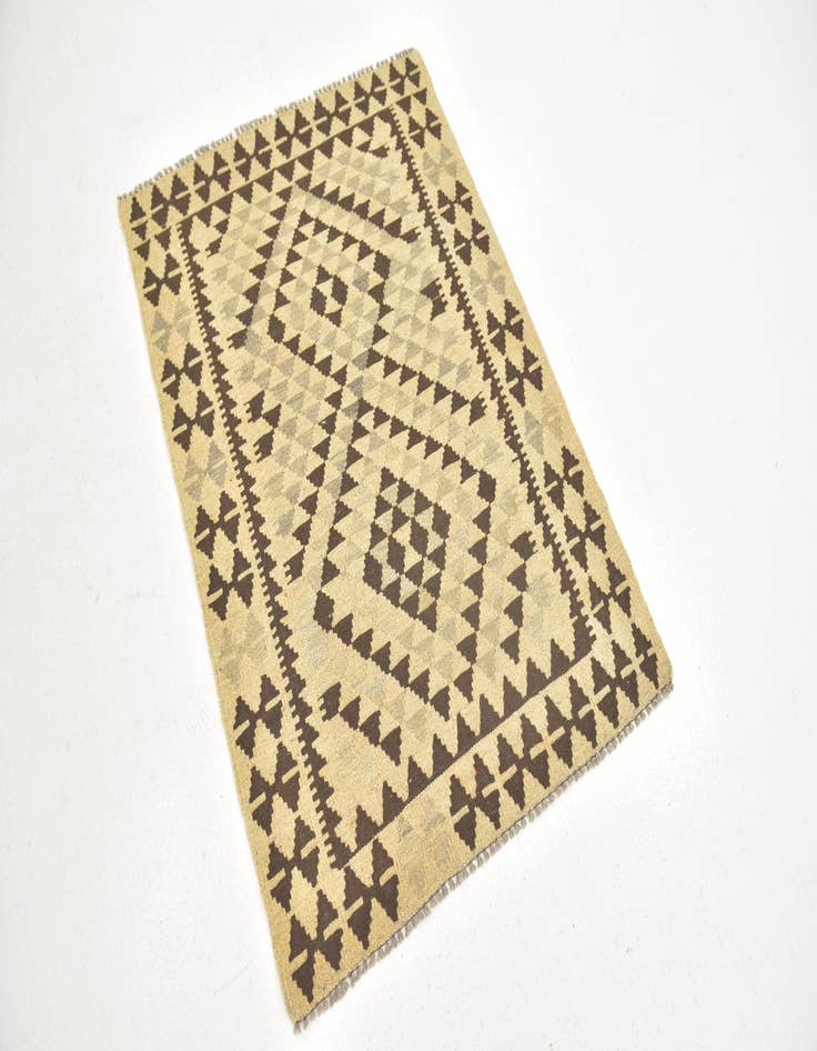 Detail image of 2' 10 x 4'  Hand Woven Kilim Maymana Wool Rug