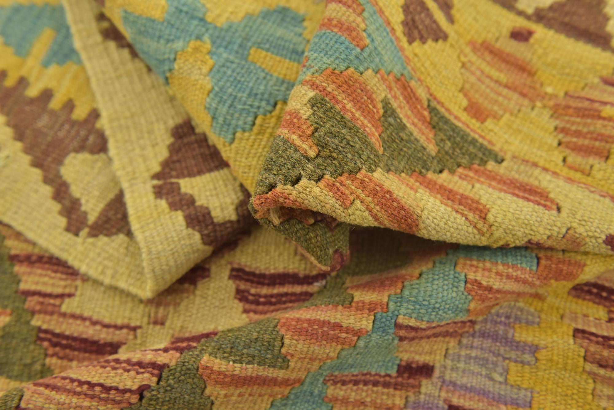 3' 2 x 5' 2 Hand Woven Kilim Maymana Wool Rug