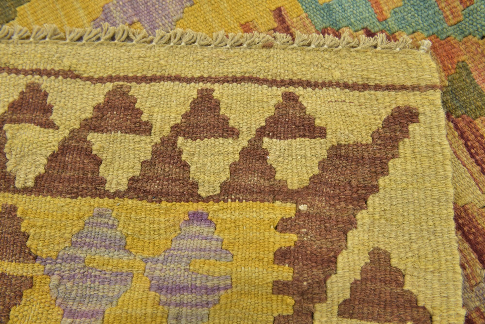 3' 2 x 5' 2 Hand Woven Kilim Maymana Wool Rug