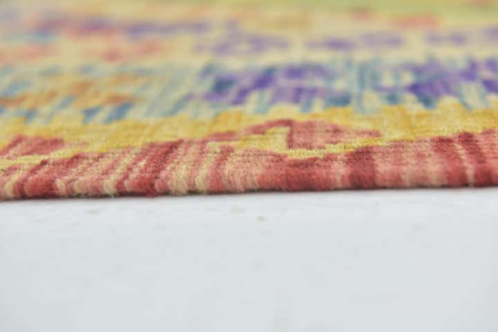 3' 5 x 4' 9 Hand Woven Kilim Maymana Wool Rug