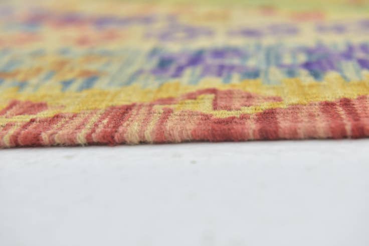 Detail image of 3' 5 x 4' 9 Hand Woven Kilim Maymana Wool Rug