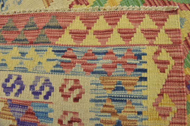 3' 5 x 4' 9 Hand Woven Kilim Maymana Wool Rug