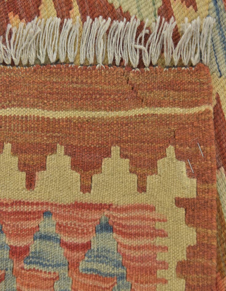 Detail image of 5' 5 x 8' 2 Hand Woven Kilim Maymana Wool Rug