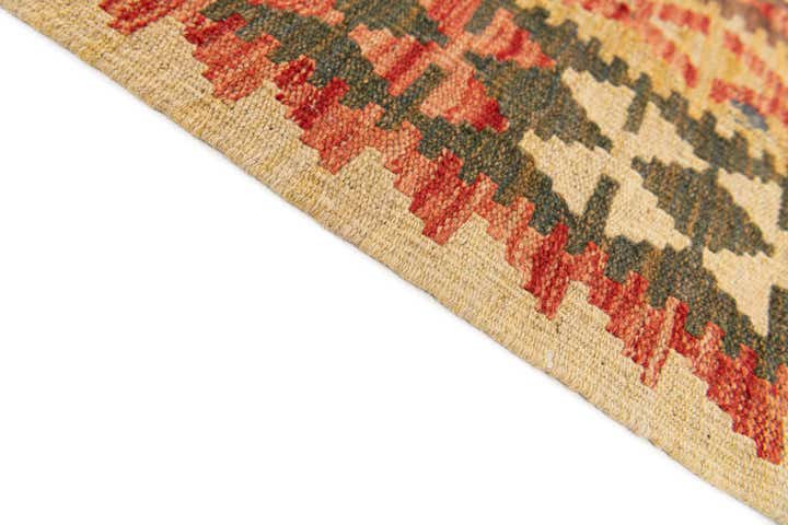 4' 6 x 6' 5 Hand Woven Kilim Maymana Wool Rug