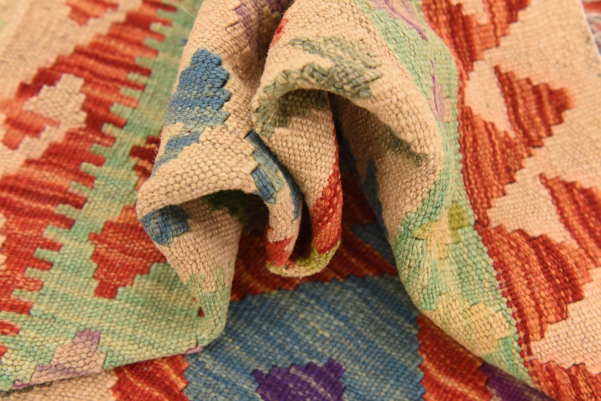 155cm x 205cm Tejido a mano Kilim Maymana Alfombra Lana