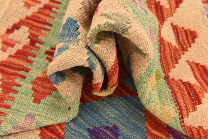 155cm x 205cm Hand Woven Kilim Maymana Wool Rug