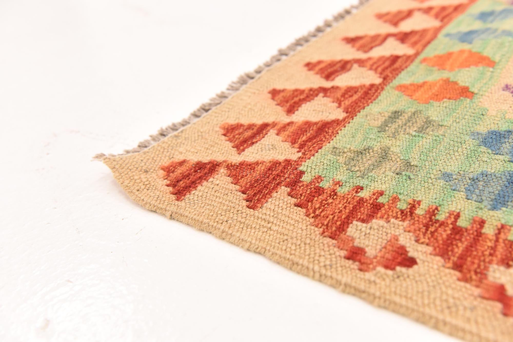 155cm x 205cm Tejido a mano Kilim Maymana Alfombra Lana