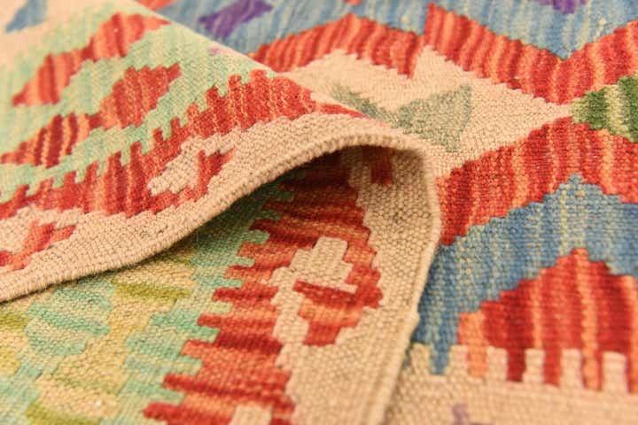 155cm x 205cm Hand Woven Kilim Maymana Wool Rug