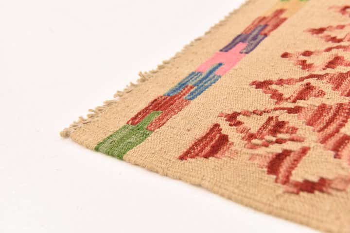 3' 11 x 5' 6 Hand Woven Kilim Maymana Wool Rug