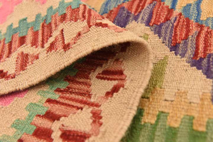 3' 11 x 5' 6 Hand Woven Kilim Maymana Wool Rug