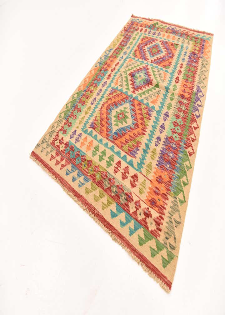 3' 8 x 5' 9 Hand Woven Kilim Maymana Wool Rug
