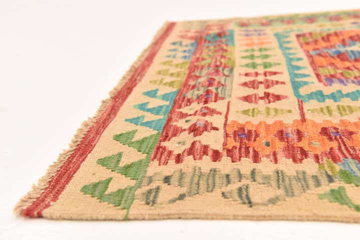 3' 8 x 5' 9 Hand Woven Kilim Maymana Wool Rug