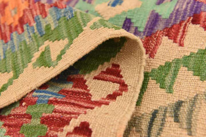 3' 8 x 5' 9 Hand Woven Kilim Maymana Wool Rug