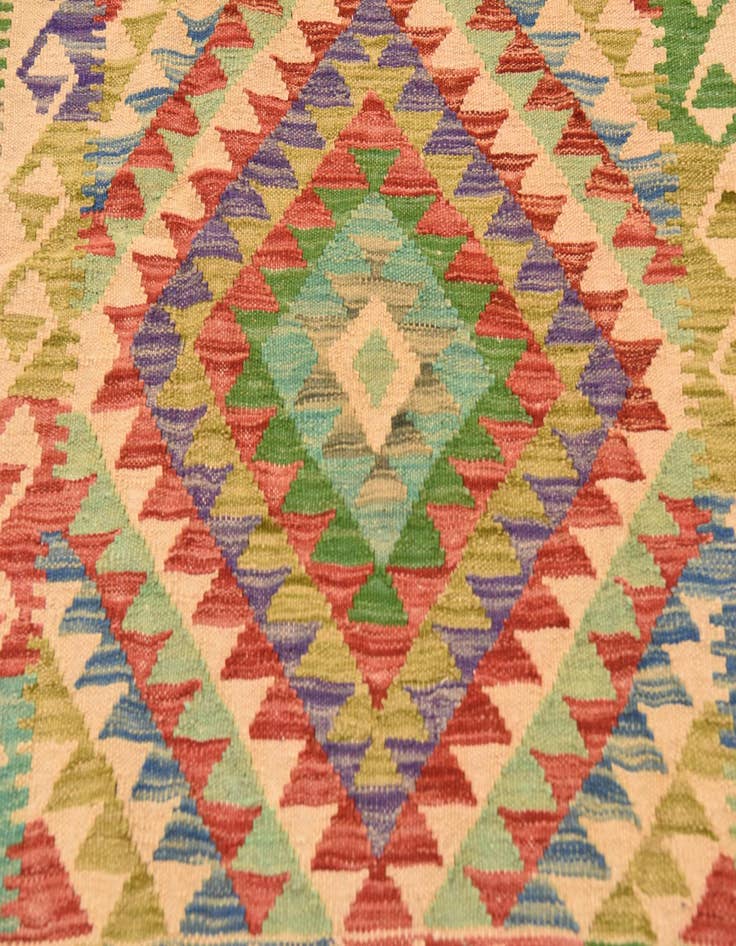 Detail image of 4' x 5' 8  Hand Woven Kilim Maymana Wool Rug