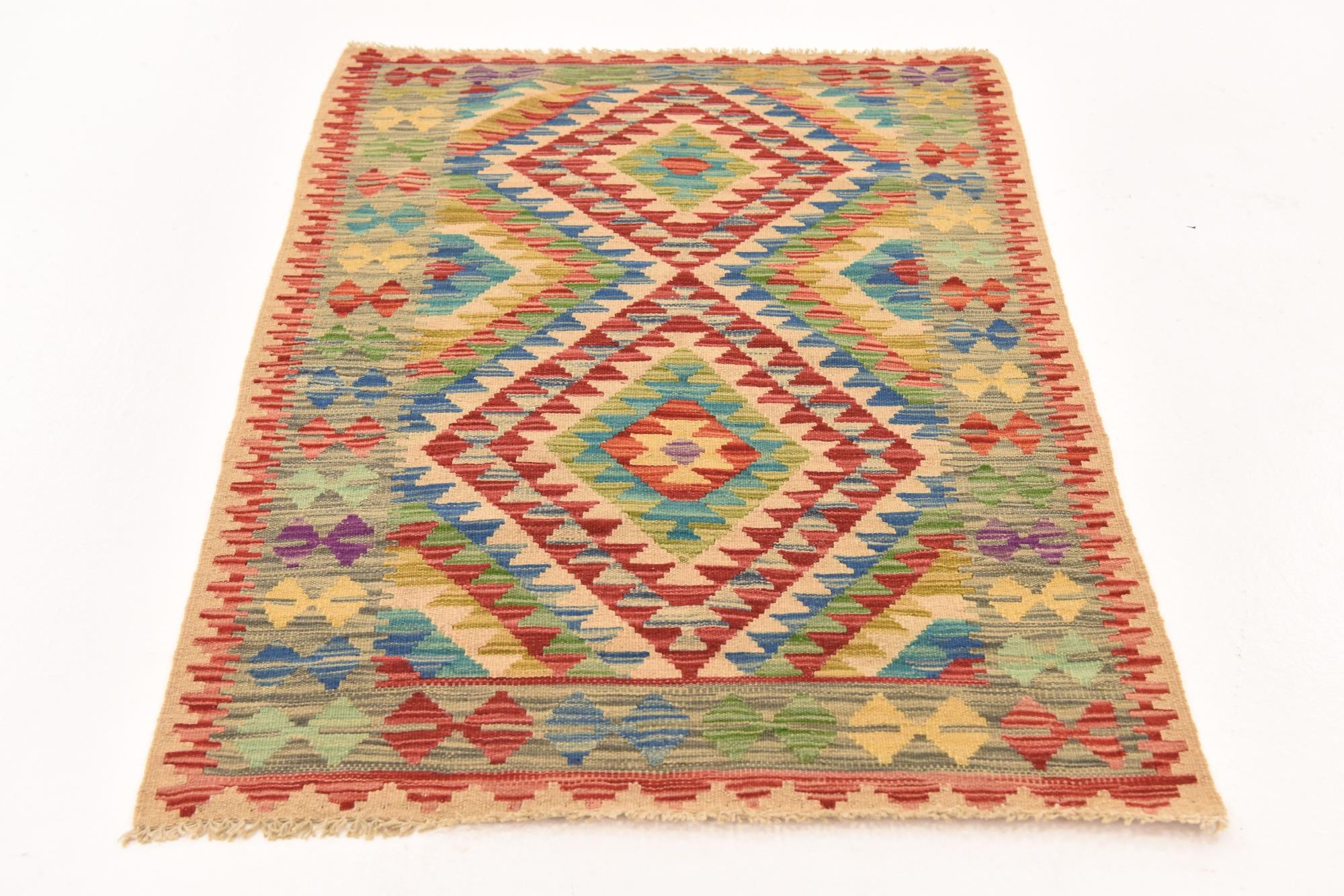 85cm x 120cm Tejido a mano Kilim Maymana Alfombra Lana
