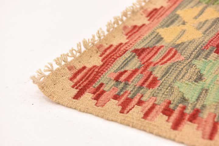 2' 10 x 4' Hand Woven Kilim Maymana Wool Rug