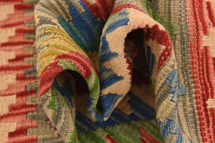2' 10 x 4' Hand Woven Kilim Maymana Wool Rug