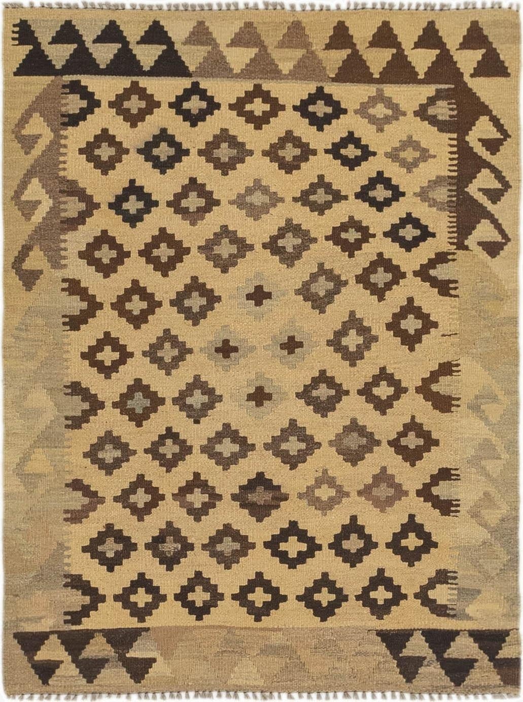 3' 2 x 4'  Hand Woven Kilim Maymana Wool Rug