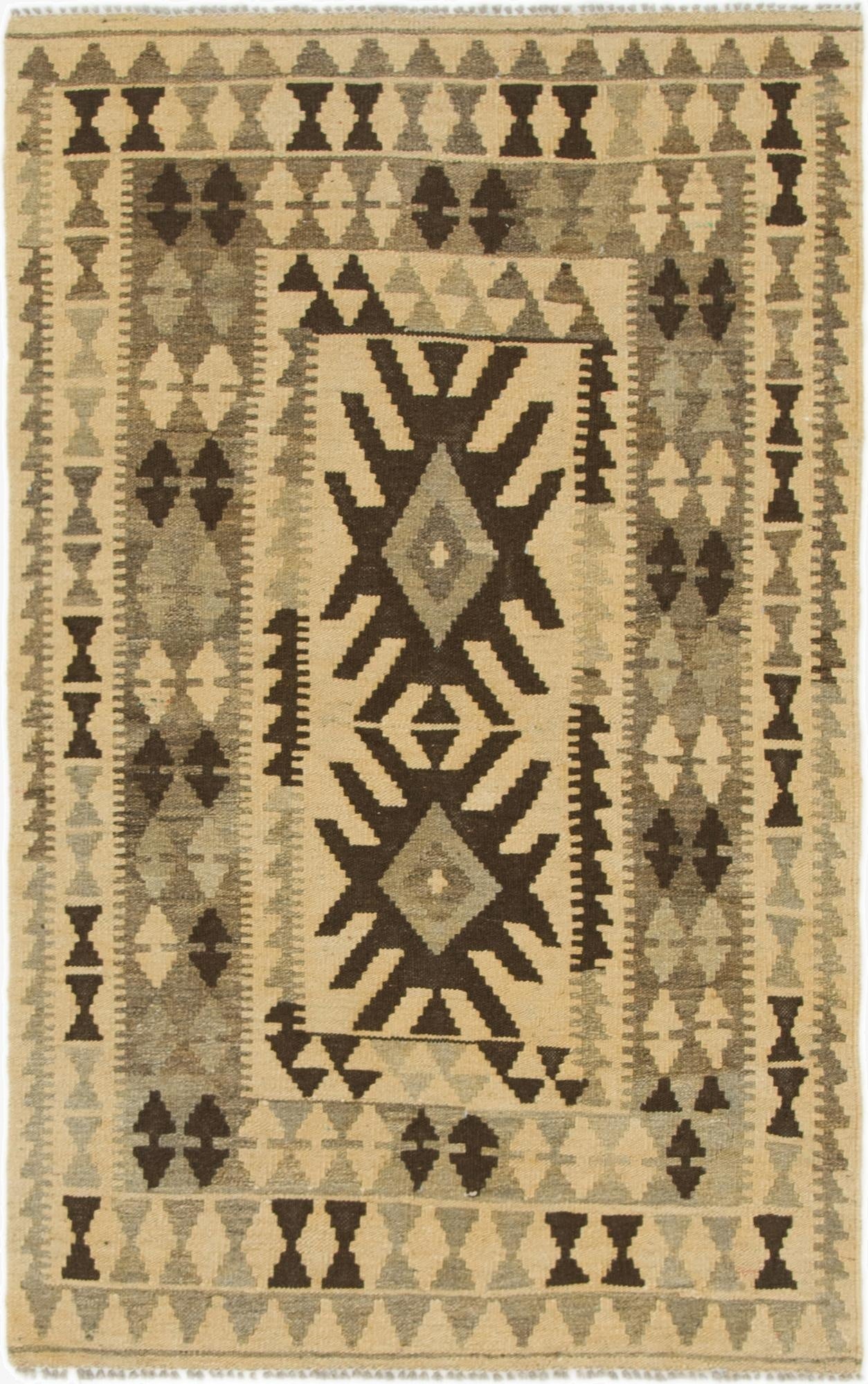 3' 3 x 5'  Hand Woven Kilim Maymana Wool Rug