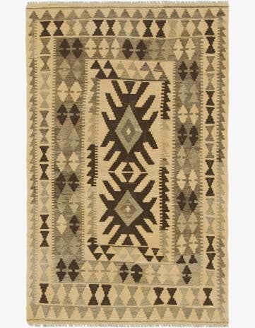 3' 3 x 5' Hand Woven Kilim Maymana Wool Rug