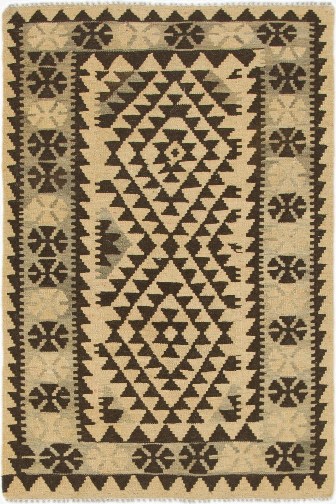 2' 10 x 4' 3  Hand Woven Kilim Maymana Wool Rug