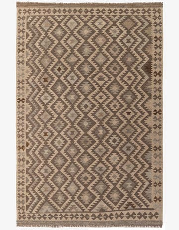 6' 8 x 9' 10 Hand Knotted Kilim Maymana Wool Rug