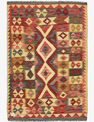 3' 3 x 4' 9 Hand Woven Kilim Maymana Wool Rug