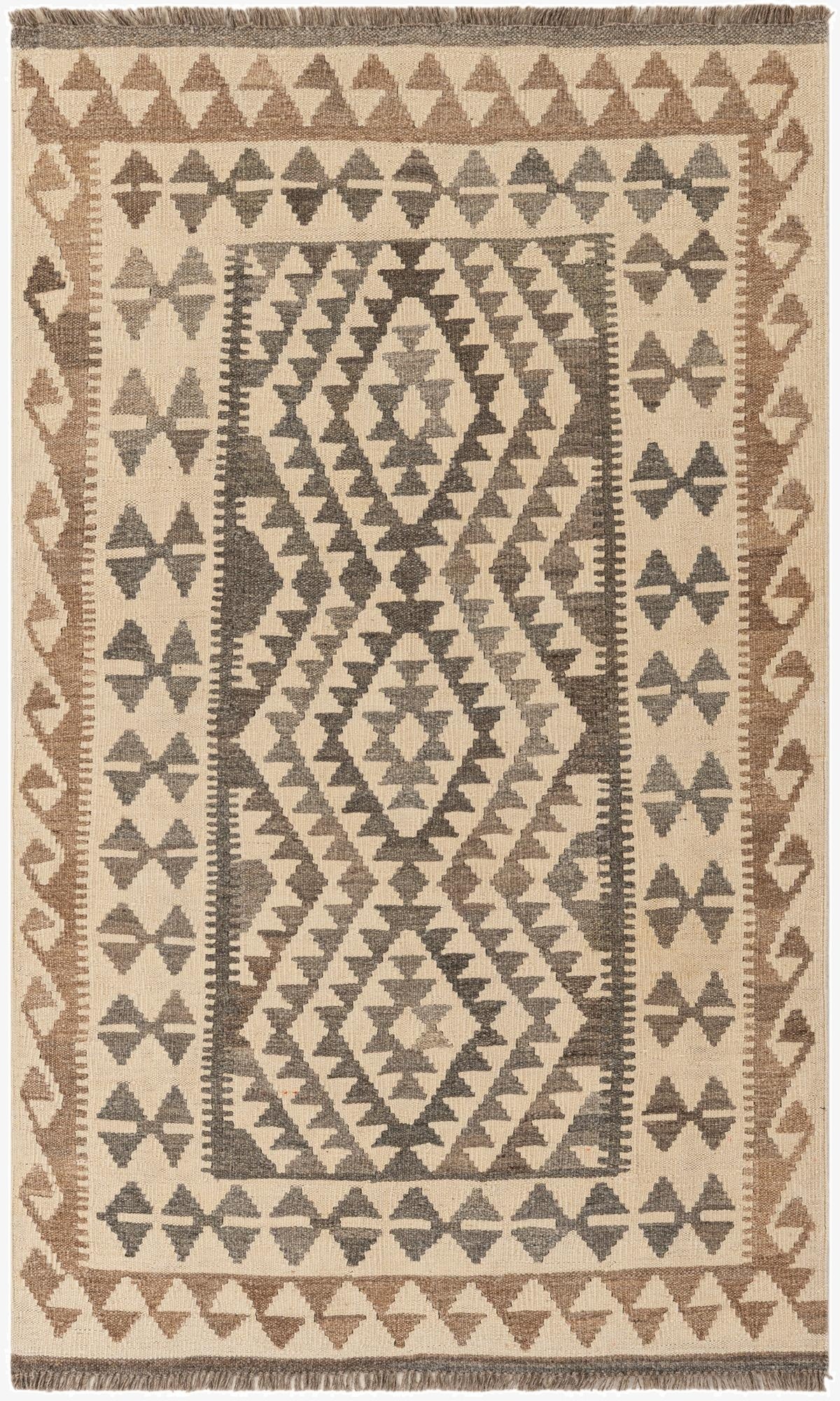 3' 5 x 5' 9  Hand Woven Kilim Maymana Wool Rug