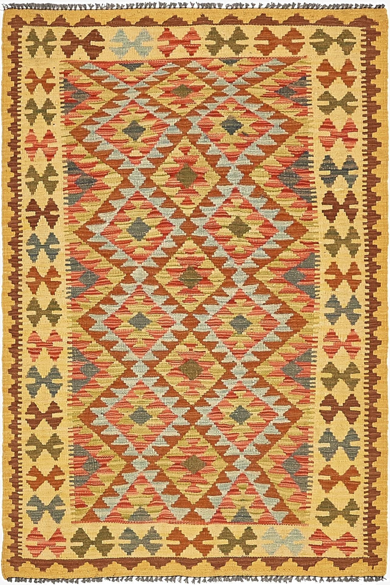3' 5 x 5' 3  Hand Woven Kilim Maymana Wool Rug