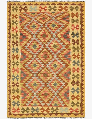 3' 5 x 5' 3 Hand Woven Kilim Maymana Wool Rug