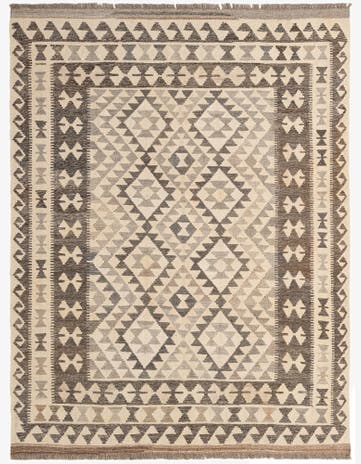 5' x 6' 7 Hand Woven Kilim Maymana Wool Rug